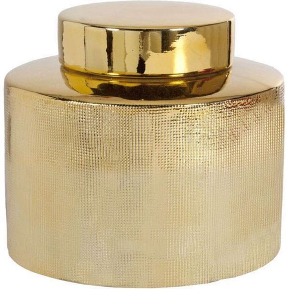 ظرف دکوری دوان مدل ALIN رنگ طلایی اندازه h24cm 591359