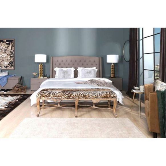 آباژور رومیزی دوان مدل BAMBU رنگ سفید/برنجی اندازه h89cm کد 663990 - تصویر 3