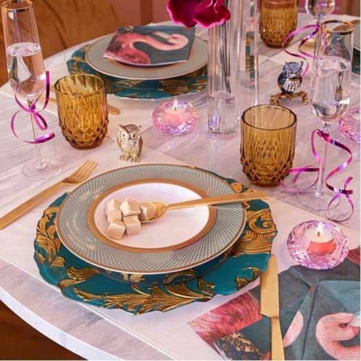 بشقاب سوپ خوری دوان مدل TIFFANY رنگ آبی/طلایی کد 657207S - تصویر 2