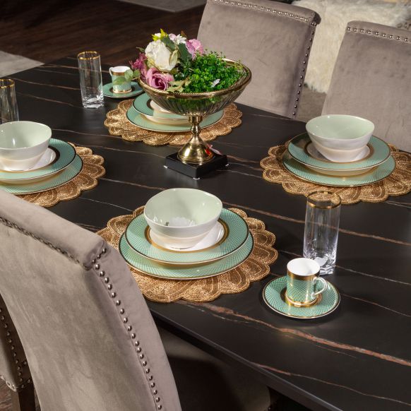 بشقاب سوپ خوری دوان مدل TIFFANY رنگ آبی/طلایی کد 657207S - تصویر 4