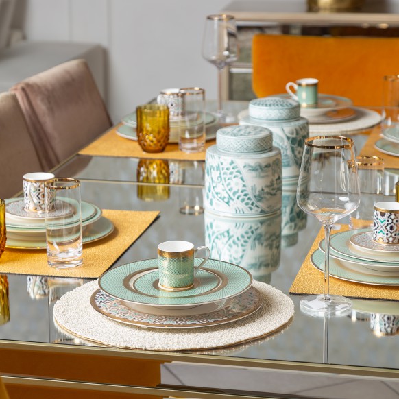 بشقاب سوپ خوری دوان مدل TIFFANY رنگ آبی/طلایی کد 657207S - تصویر 5