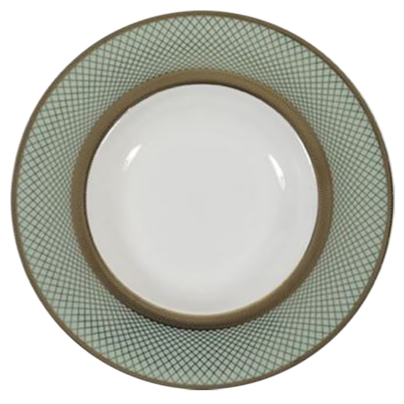 بشقاب سوپ خوری دوان مدل TIFFANY رنگ آبی/طلایی کد 657207S